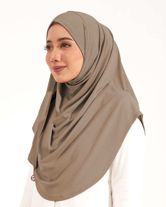 Tudung Sarung Instant Lunia (L) - Tortilla Brown