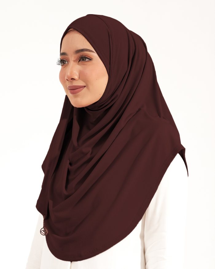 Tudung Sarung Instant Lunia (L) - Wood Brown