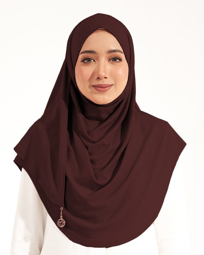 Tudung Sarung Instant Lunia (L) - Wood Brown - Image 2