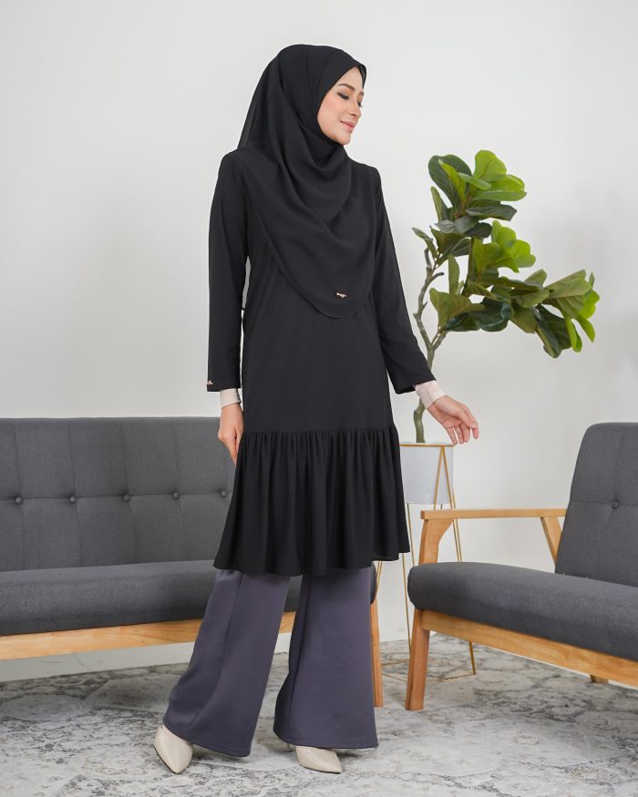 Tunic Ruffle Lendra - Matte Black