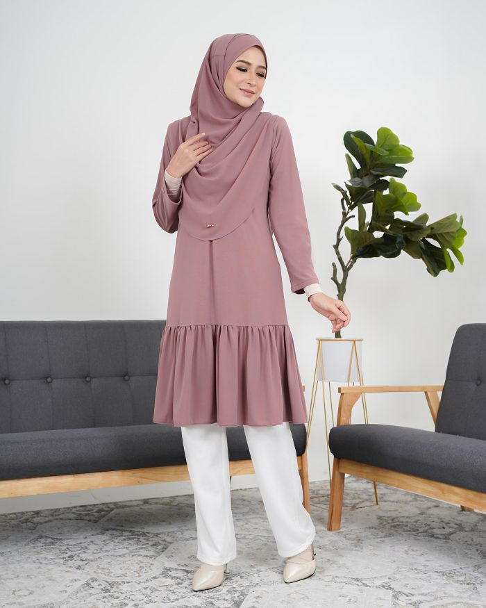 Tunic Ruffle Lendra - Mauve Taupe