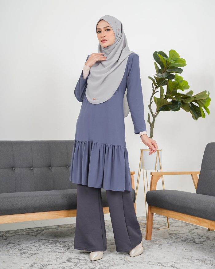 Tunic Ruffle Lendra - Pebble Blue