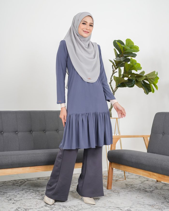 Tunic Ruffle Lendra - Pebble Blue - Image 2