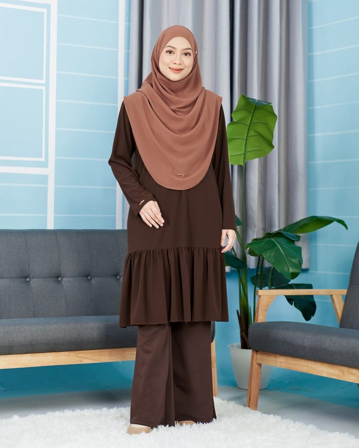 Tunic Ruffle Lendra - Mocha Brown