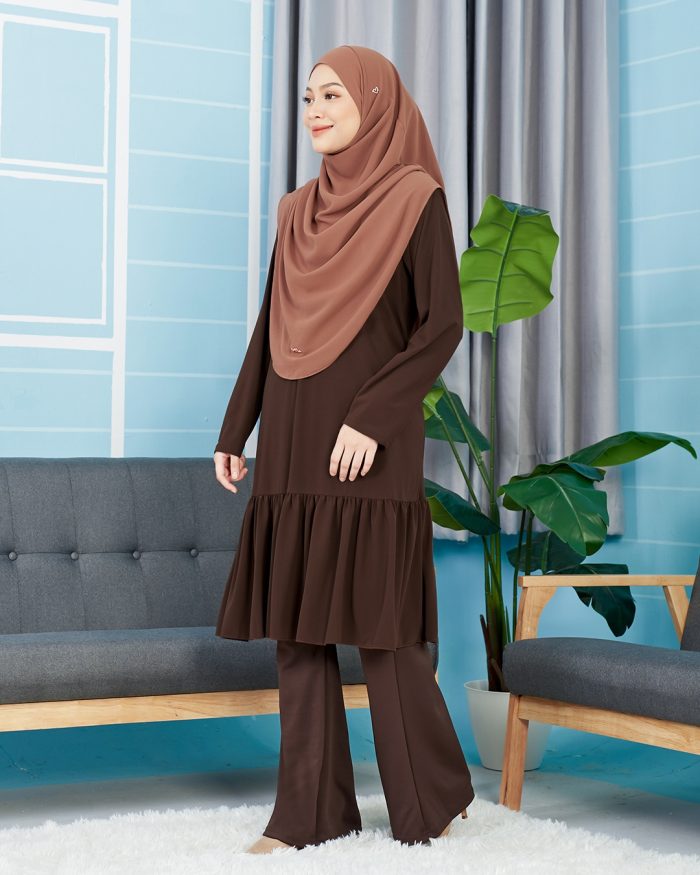 Tunic Ruffle Lendra - Mocha Brown - Image 2