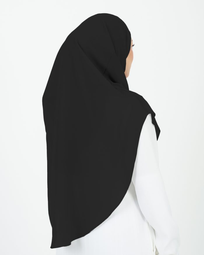 Tudung Sarung Instant Chiffon Lustia (XL) - Black - Image 4
