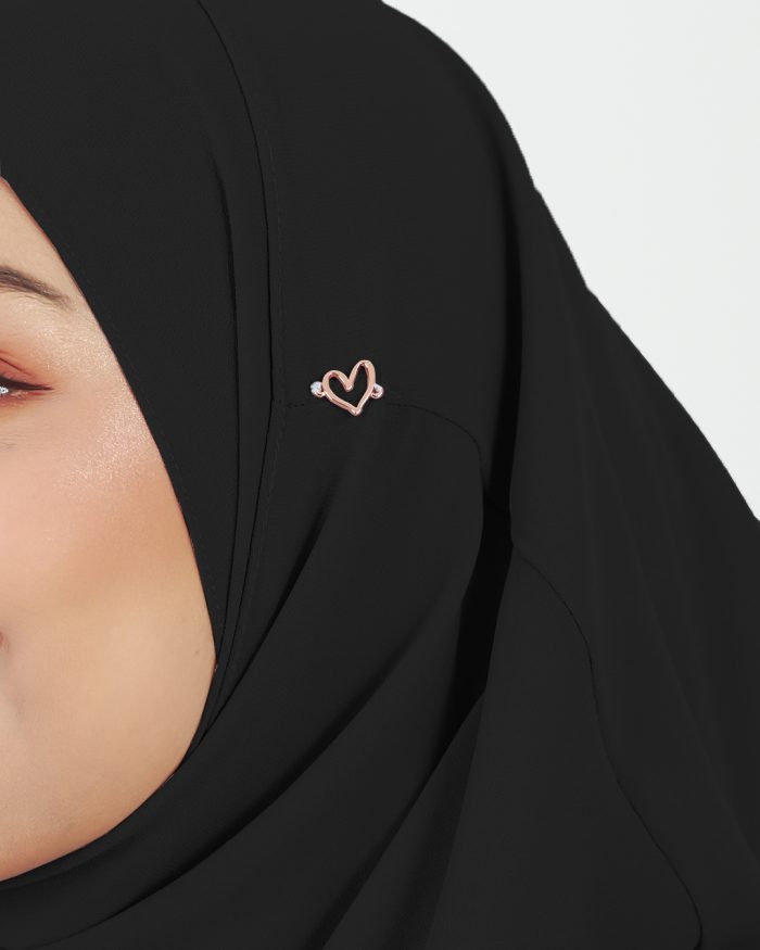 Tudung Sarung Instant Chiffon Lustia (XL) - Black - Image 5