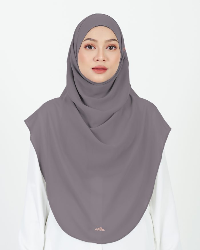 Tudung Sarung Instant Chiffon Lustia (XL) - Dusty Purple