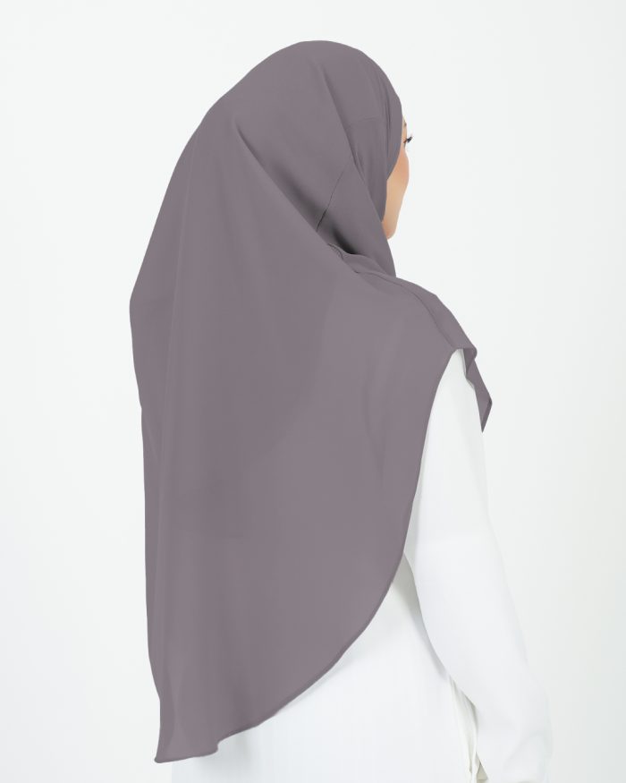 Tudung Sarung Instant Chiffon Lustia (XL) - Dusty Purple - Image 4