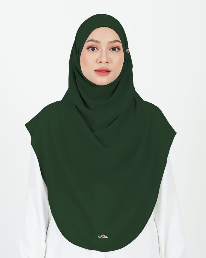 [AS-IS] Tudung Sarung Instant Chiffon Lustia (XL) - Emerald Green