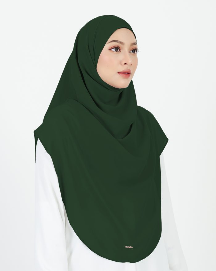 [AS-IS] Tudung Sarung Instant Chiffon Lustia (XL) - Emerald Green - Image 3