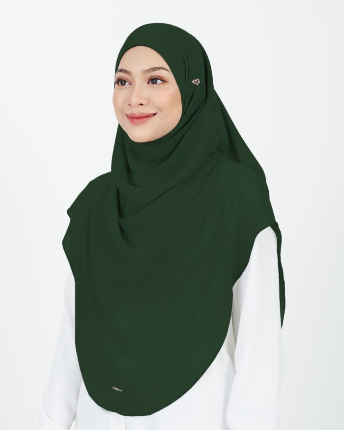 [AS-IS] Tudung Sarung Instant Chiffon Lustia (XL) - Emerald Green - Image 2