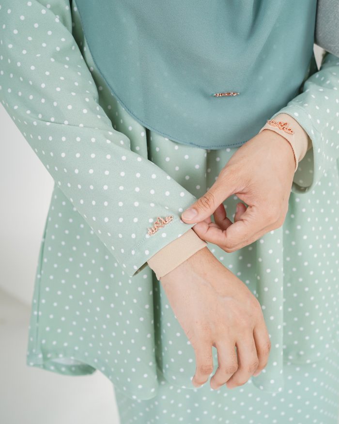 Baju Kurung Lola Printed 2.0 - Polka Minty - Image 3