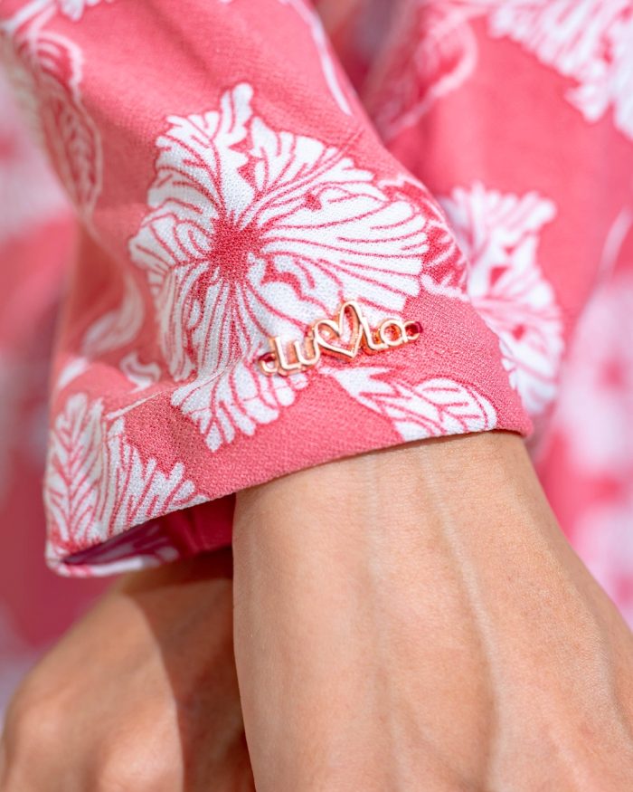 Baju Kurung Pahang Laura Printed - Ardent Coral - Image 4