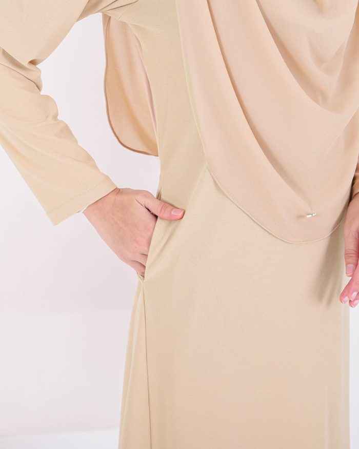 Baju Kurung Pahang Laura Plain 3.0 - Tan Brown - Image 3