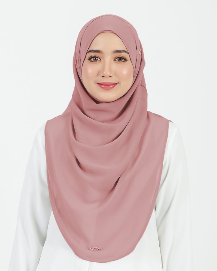Tudung Sarung Instant Chiffon Lustia (L) - Mauve - Image 2