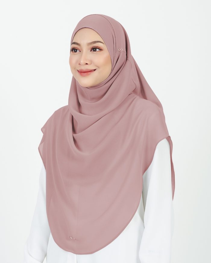 Tudung Sarung Instant Chiffon Lustia (XL) - Mauve