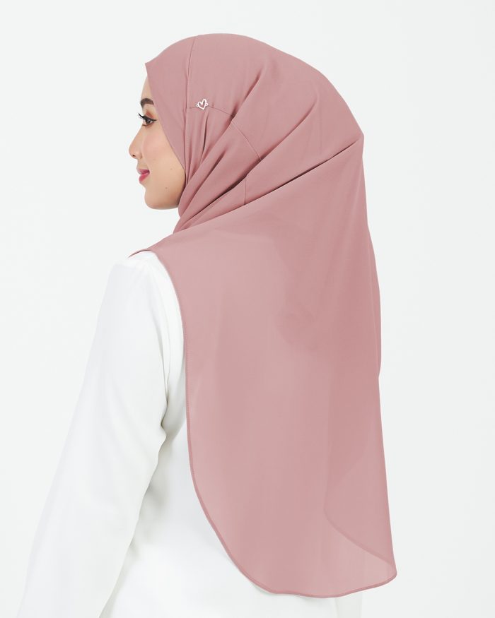 Tudung Sarung Instant Chiffon Lustia (L) - Mauve - Image 3