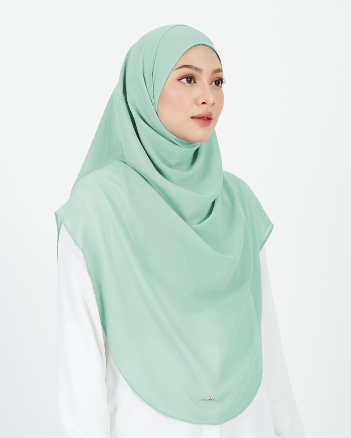 [AS-IS] Tudung Sarung Instant Chiffon Lustia (XL) - Mint - Image 3