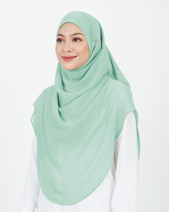 [AS-IS] Tudung Sarung Instant Chiffon Lustia (XL) - Mint - Image 2