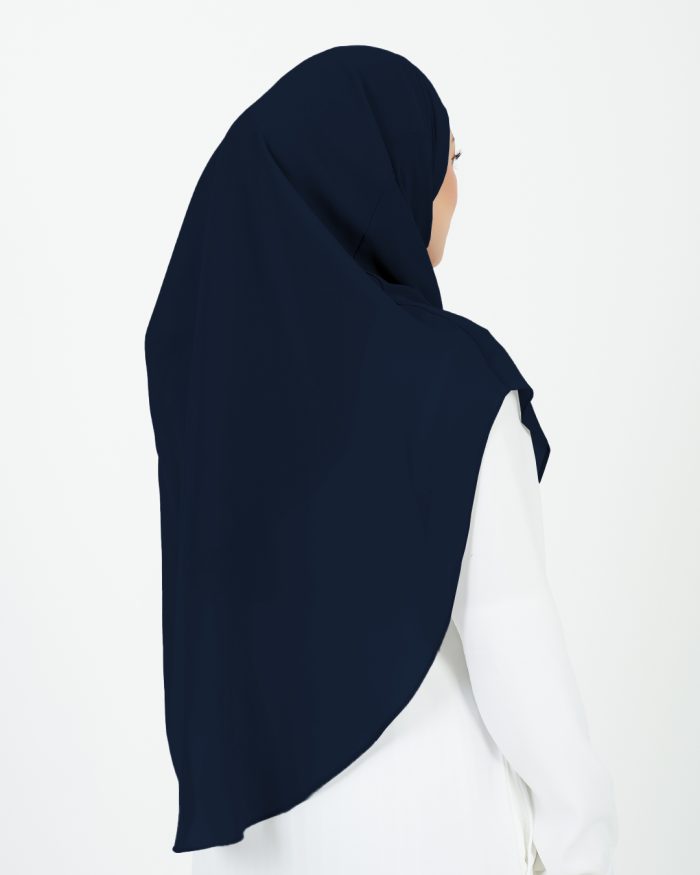 Tudung Sarung Instant Chiffon Lustia (XL) - Navy Blue - Image 4