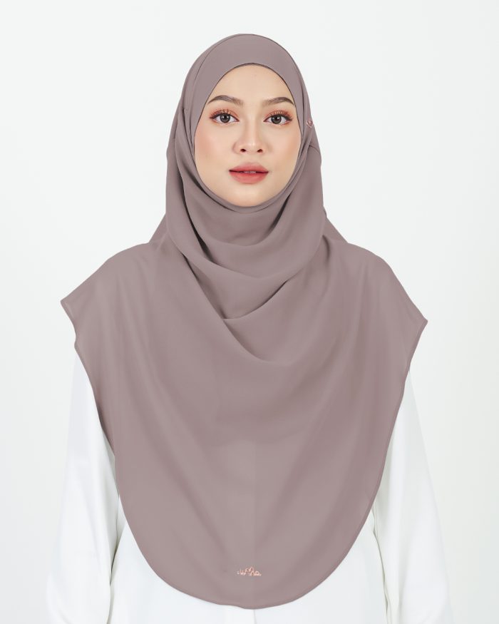 Tudung Sarung Instant Chiffon Lustia (XL) - Oyster