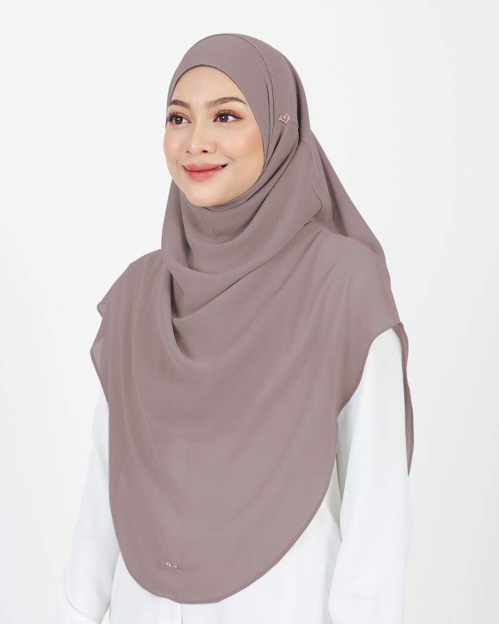 Tudung Sarung Instant Chiffon Lustia (XL) - Oyster - Image 2