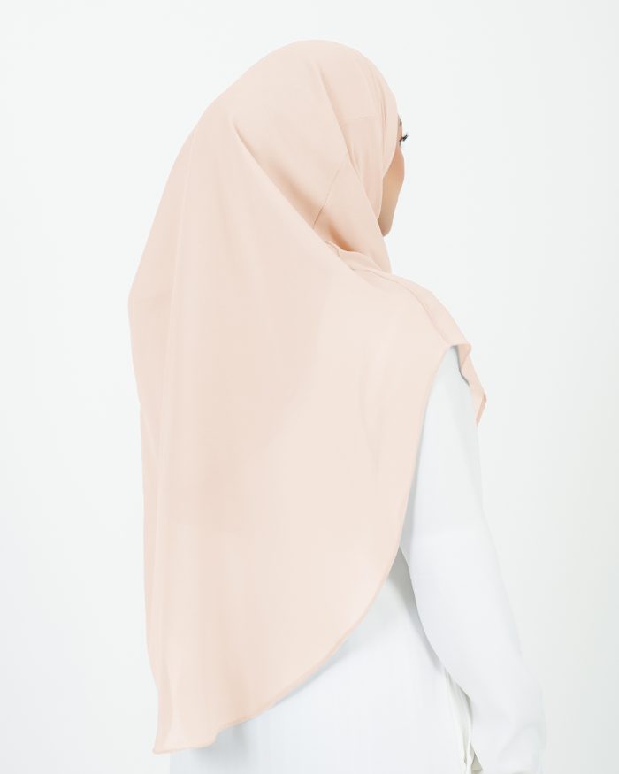 Tudung Sarung Instant Chiffon Lustia (XL) - Pink Crepe - Image 4