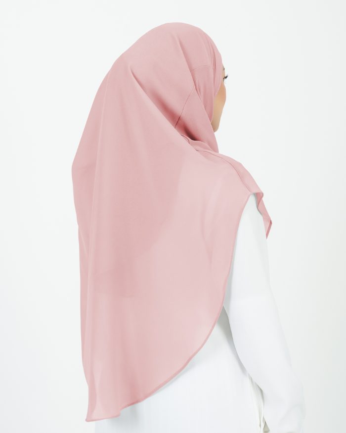 Tudung Sarung Instant Chiffon Lustia (XL) - Rose Pink - Image 4