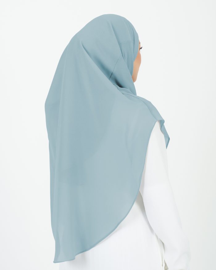 Tudung Sarung Instant Chiffon Lustia (XL) - Soft Blue - Image 4