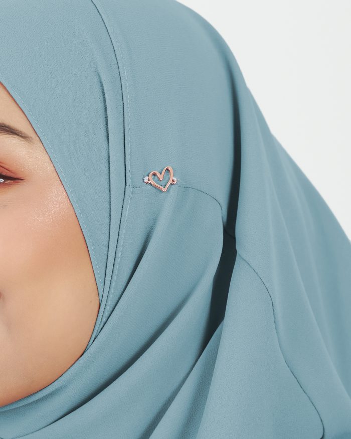 Tudung Sarung Instant Chiffon Lustia (XL) - Soft Blue - Image 5