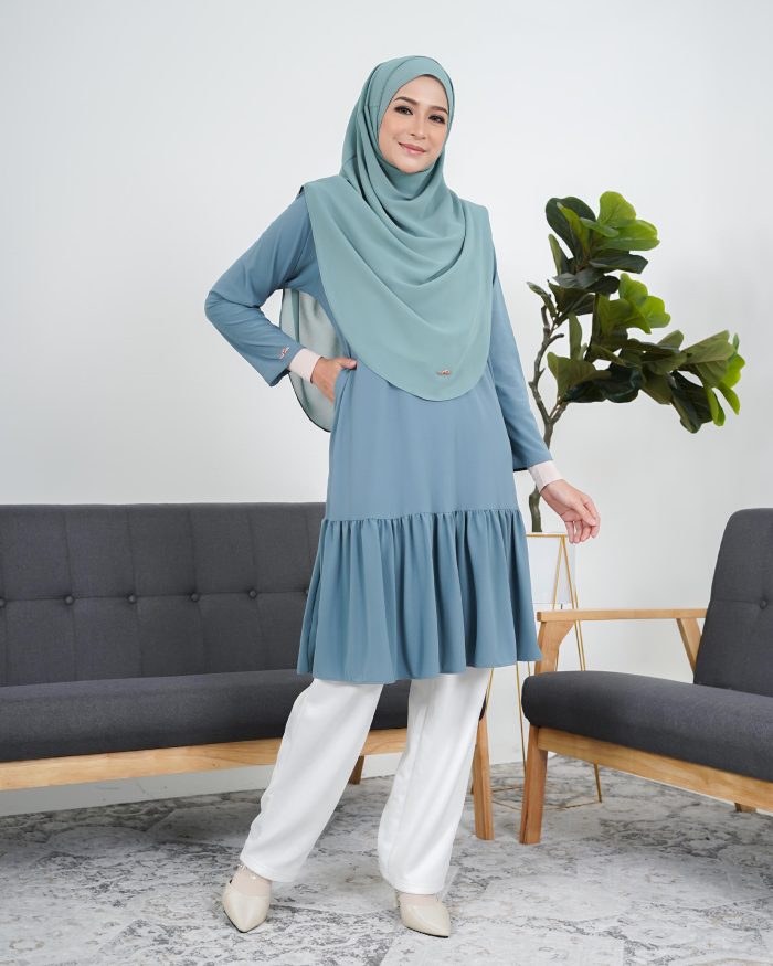 Tunic Ruffle Lendra - Aqua Teal - Image 2