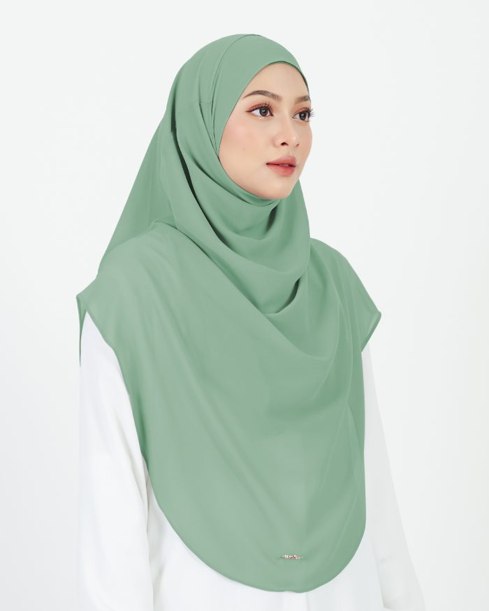 Tudung Sarung Instant Chiffon Lustia (XL) - Turquoise - Image 3