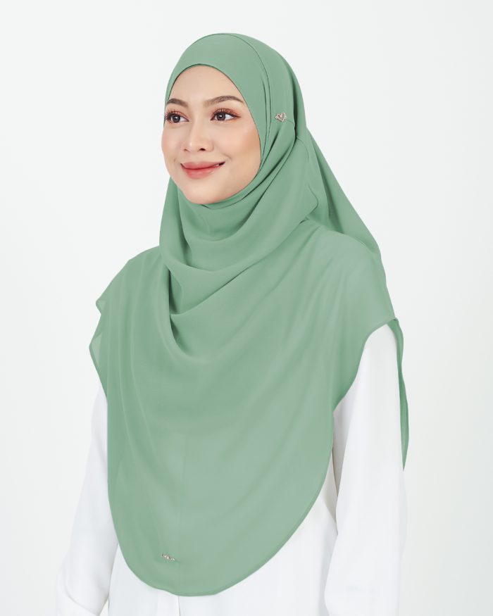 Tudung Sarung Instant Chiffon Lustia (XL) - Turquoise - Image 2