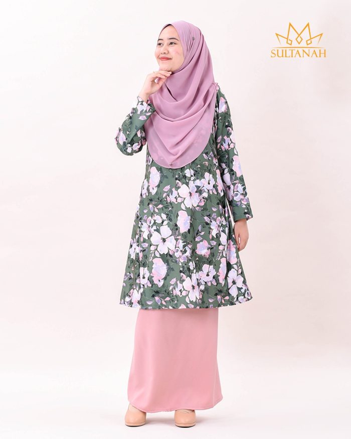 Baju Kurung Pahang Muneera - Blush Pink - Image 2