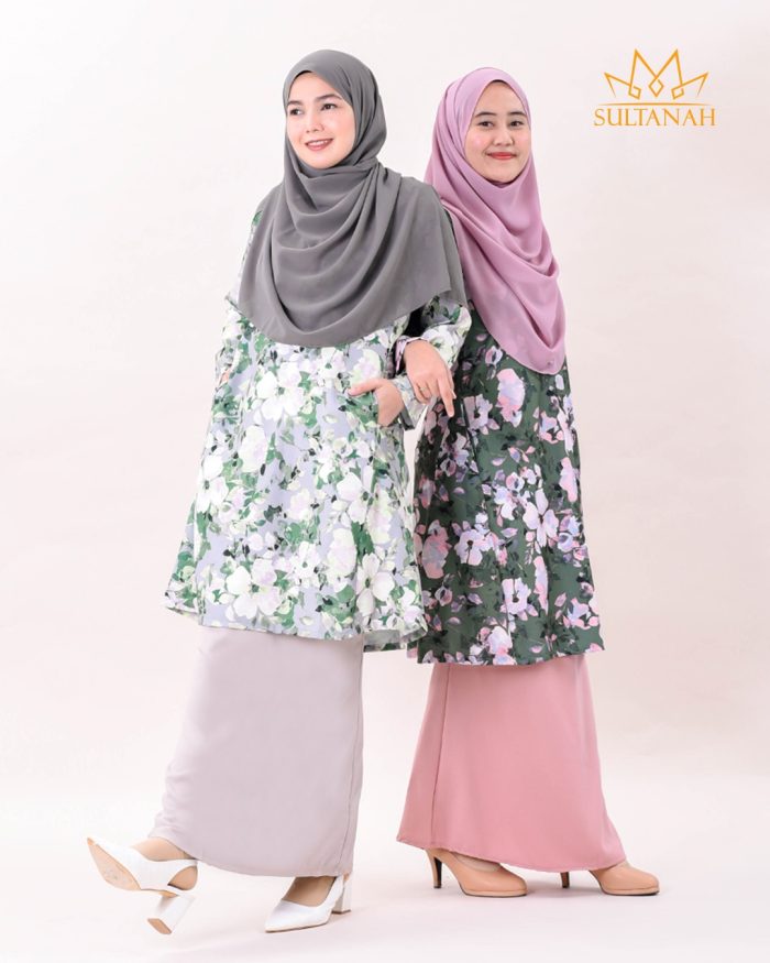 Baju Kurung Pahang Muneera - Blush Pink - Image 4