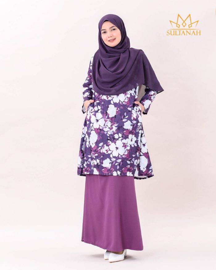 Baju Kurung Pahang Muneera - Violet Purple