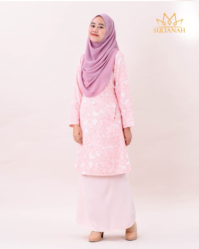 Baju Kurung Pahang Mysha - Carnation Pink - Image 2