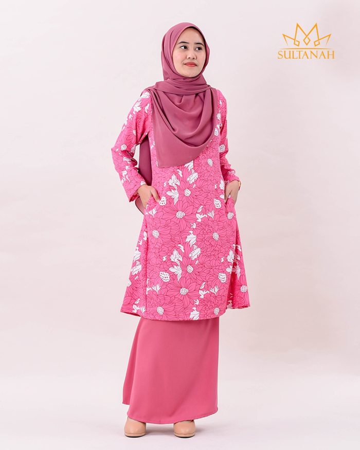 Baju Kurung Pahang Mysha - Fuscia Pink - Image 2