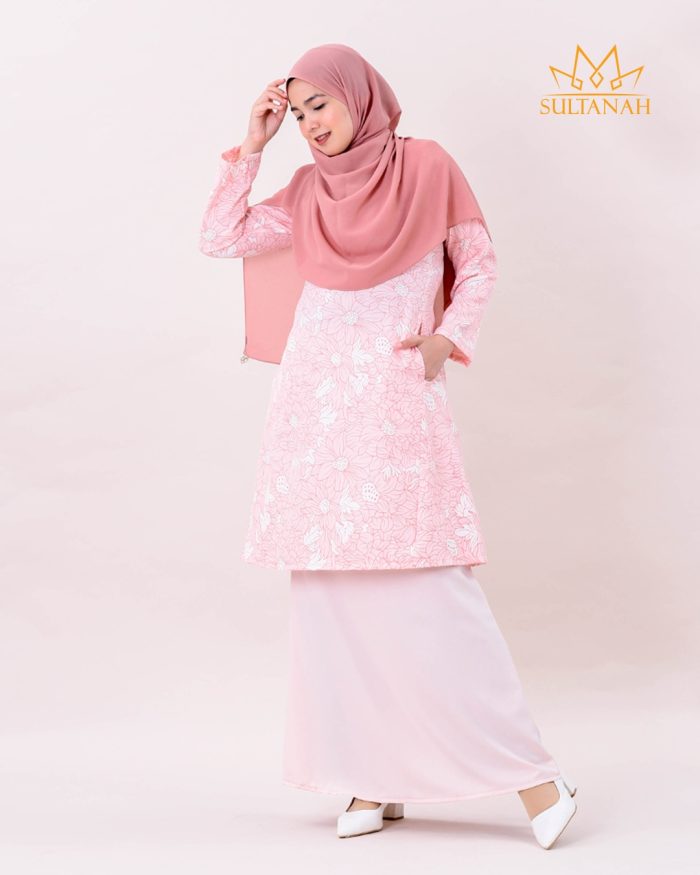 Baju Kurung Pahang Mysha - Lemonade Pink