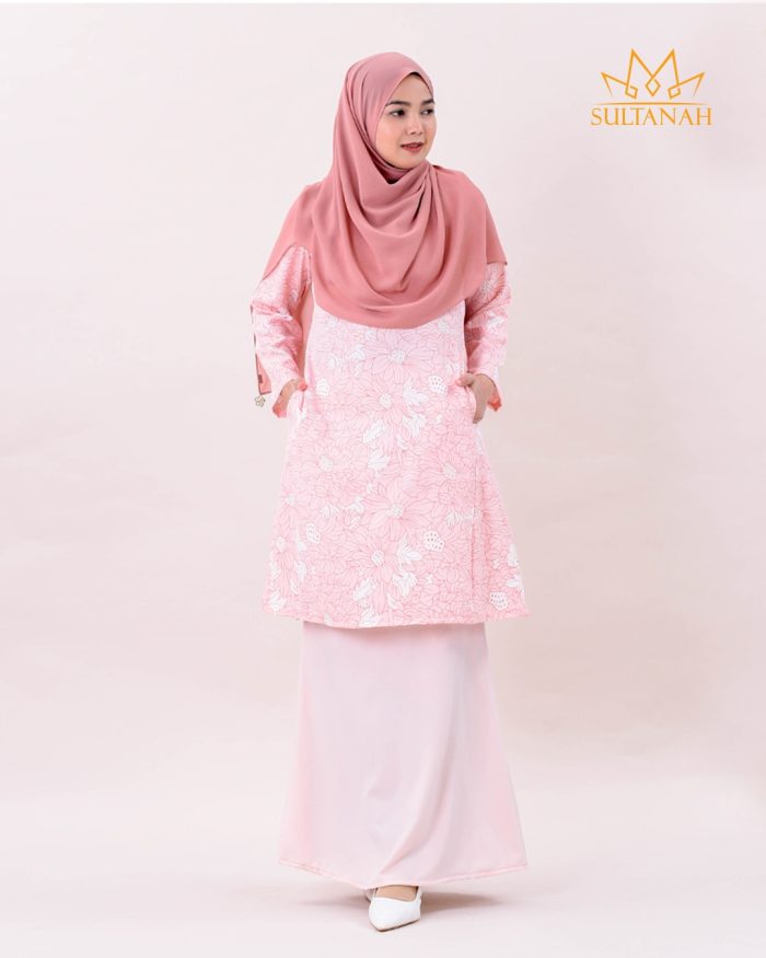 Baju Kurung Pahang Mysha - Lemonade Pink - Image 2