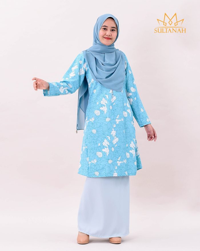 Baju Kurung Pahang Mysha - Light Sky Blue