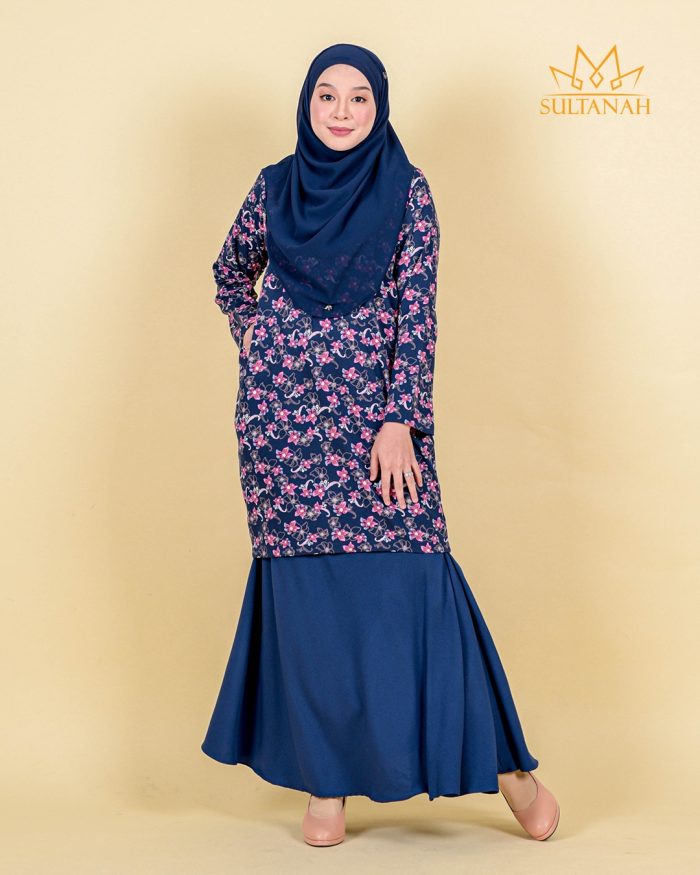 Baju Kurung Moden Sultanah Balqis - Oxford Blue - Image 2