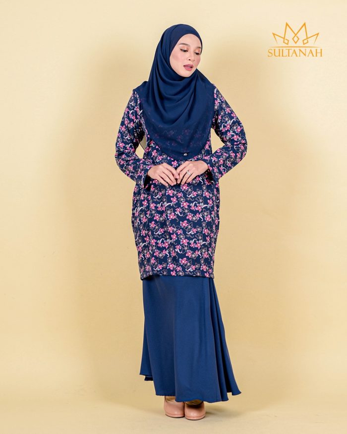 Baju Kurung Moden Sultanah Balqis - Oxford Blue