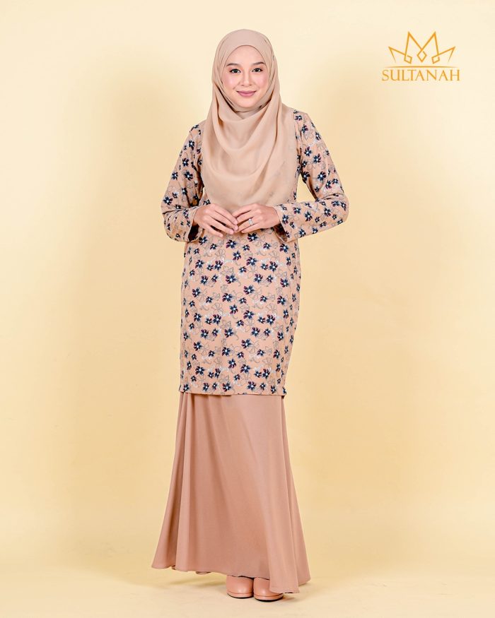 Baju Kurung Moden Sultanah Balqis - Tortilla Brown - Image 2