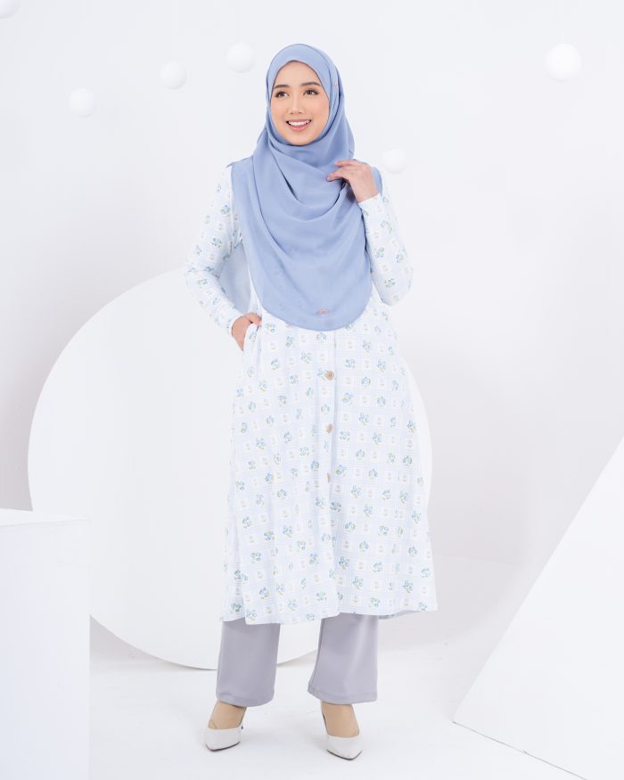 Medi Dress Lorna Printed - Aurora Blue