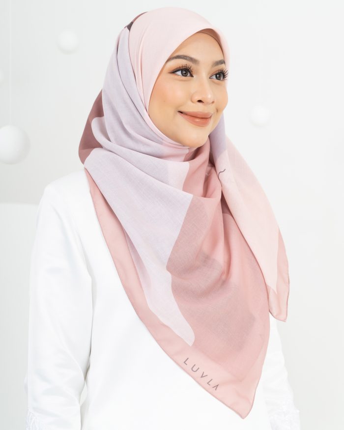Tudung Bawal Cotton Kek Lapis - Coffee Toffee - Image 2