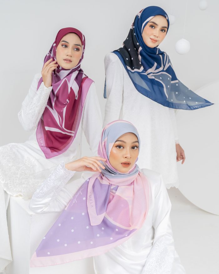 Tudung Bawal Bunga Lawang - Truffle Buttercream - Image 3