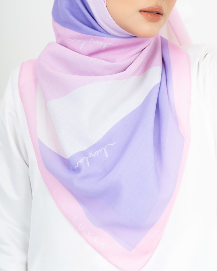 Tudung Bawal Cotton Kek Lapis - Cotton Candy - Image 3