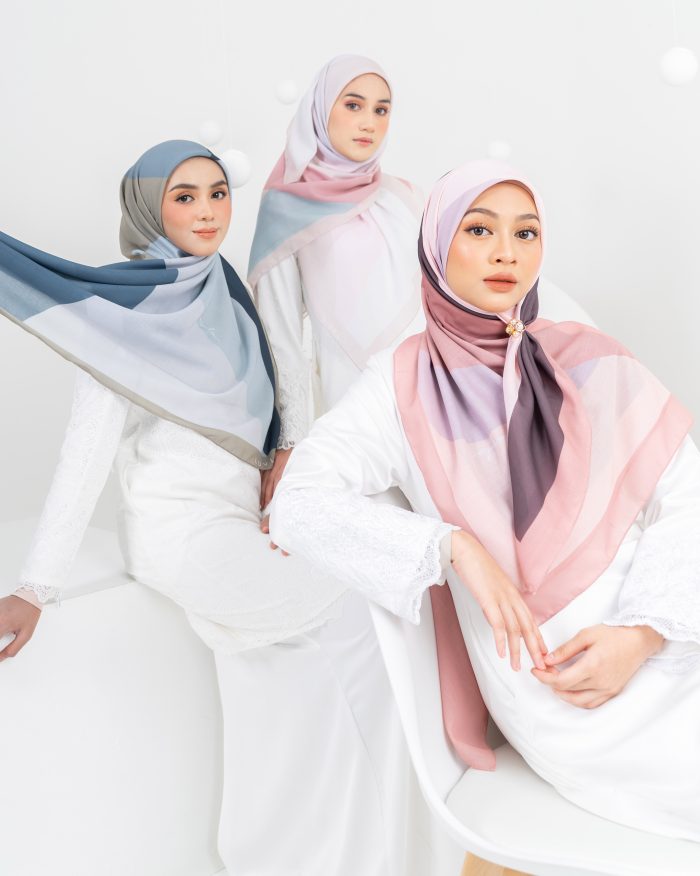 Tudung Bawal Cotton Kek Lapis - Coffee Toffee - Image 4